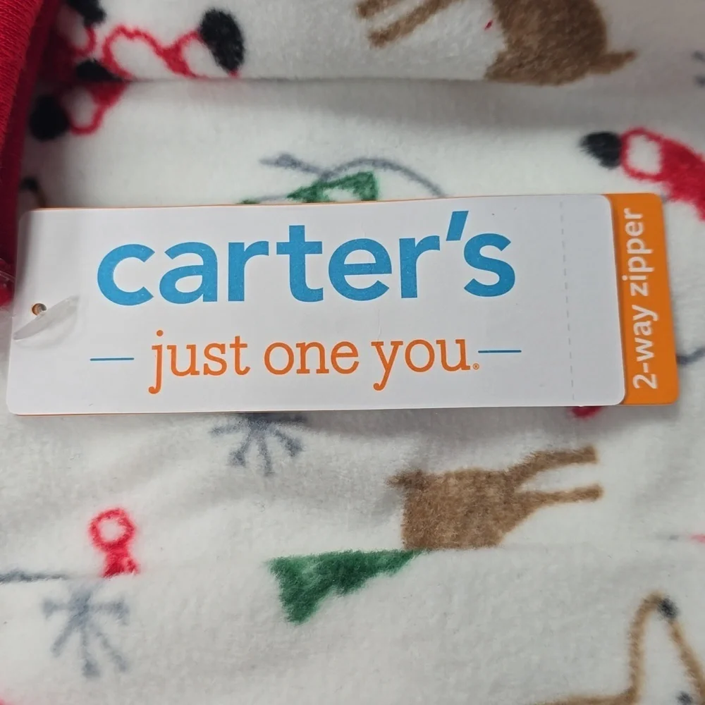 Baby Santa Christmas Fleece Fleece Footed Pajama | Carters | 3M